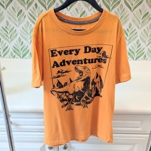 Old Navy Tee Orange Graphic Every Day Adventure Large Kids Large 10/12